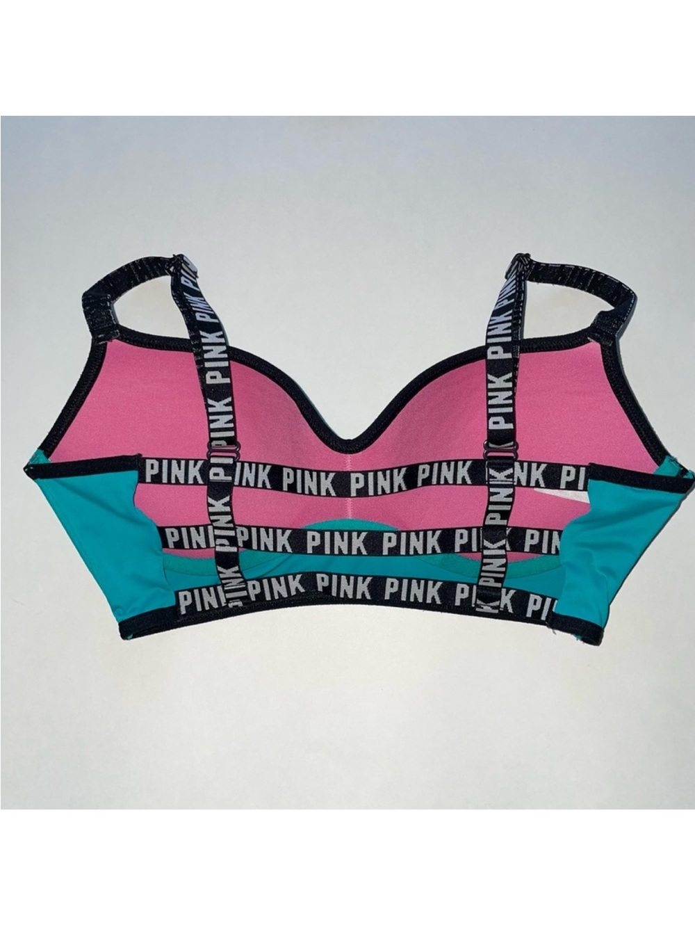 Victoria’s Secret PINK bralette sports bra padded teal aqua adjustable straps S